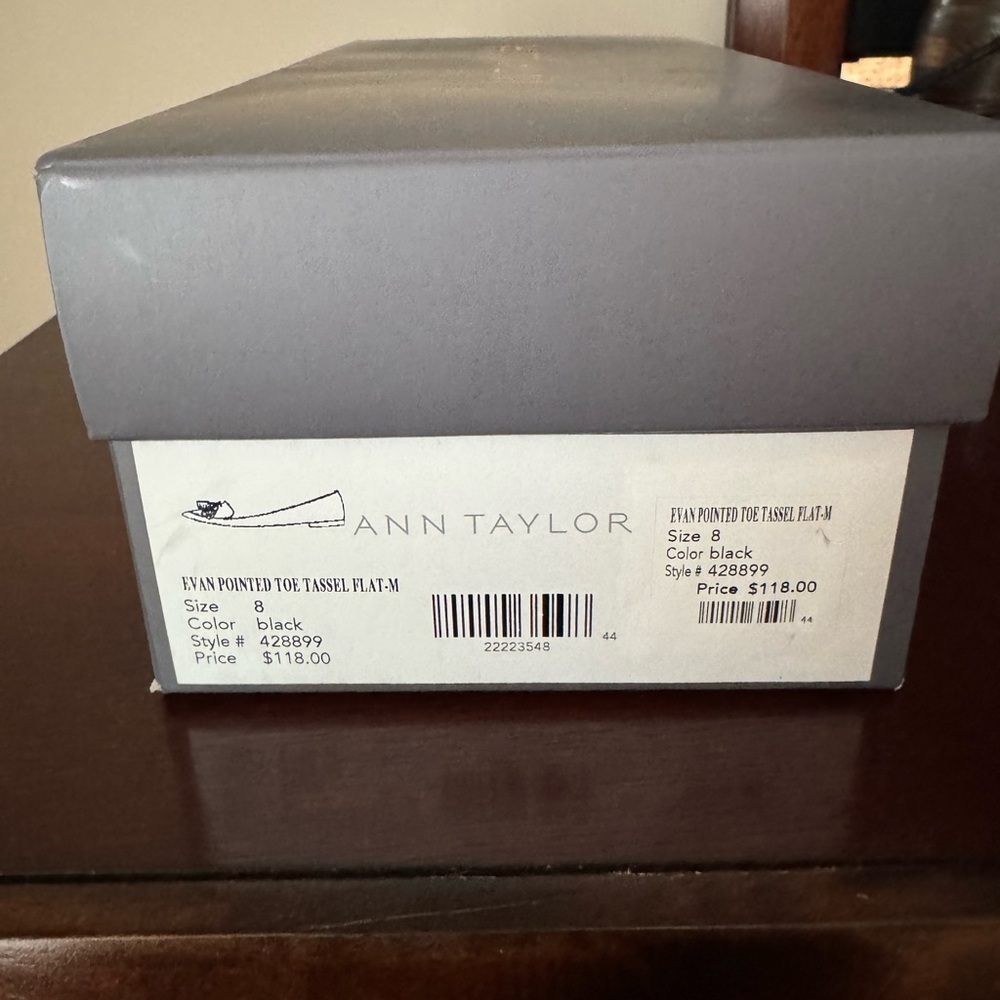 Ann Taylor Black Tassel Flats